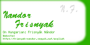 nandor frisnyak business card