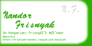 nandor frisnyak business card